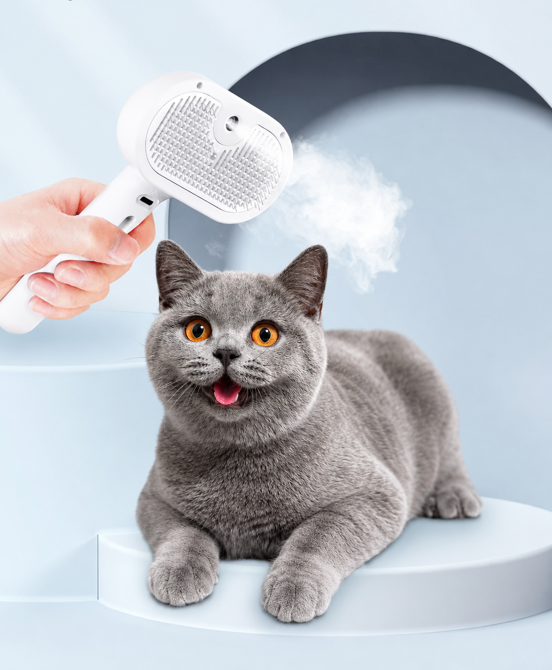 MimoSteam™ – Cepillo de Vapor 3 en 1 para Perros y Gatos